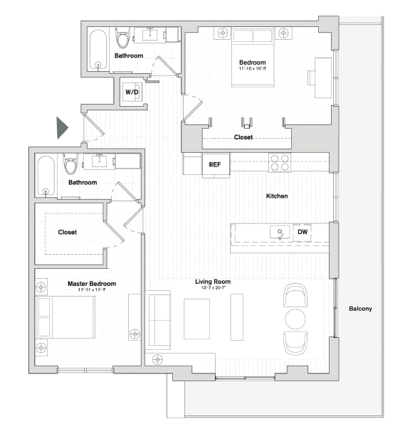 Floor Plans 1 Bedroom Apartments Miami